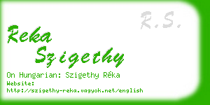 reka szigethy business card
